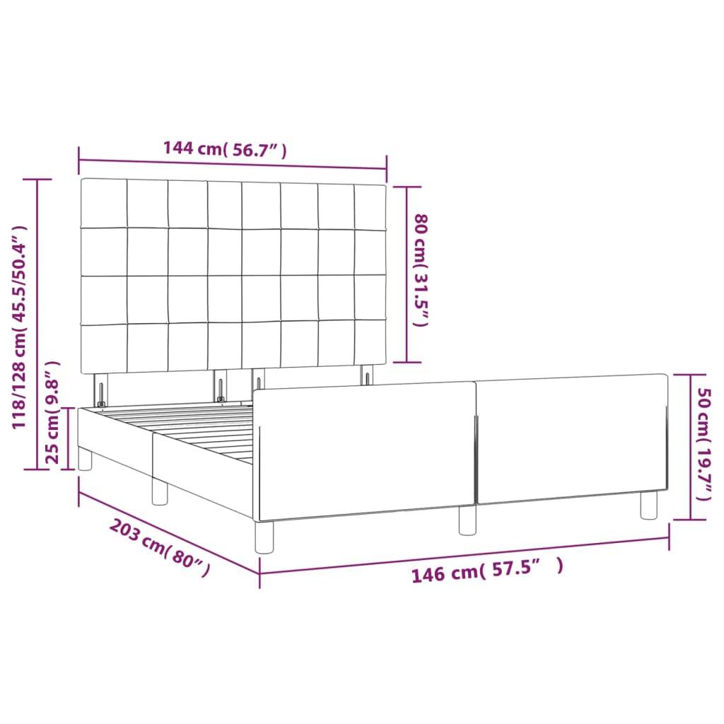 vidaXL Bettgestell ohne Matratze Creme 140x200 cm Stoff