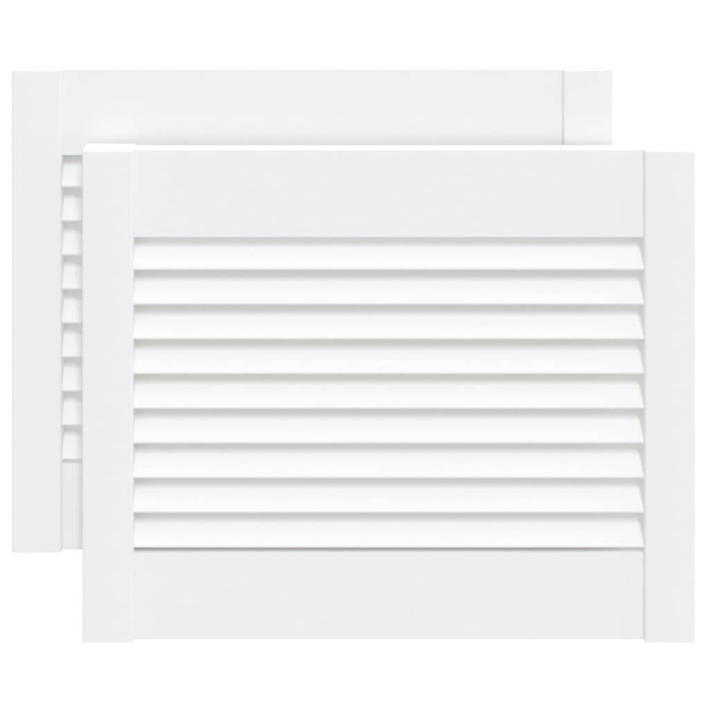vidaXL Schranktüren Lamellen-Design 2 Stk Weiß 39,5x49,4 cm Massivholz