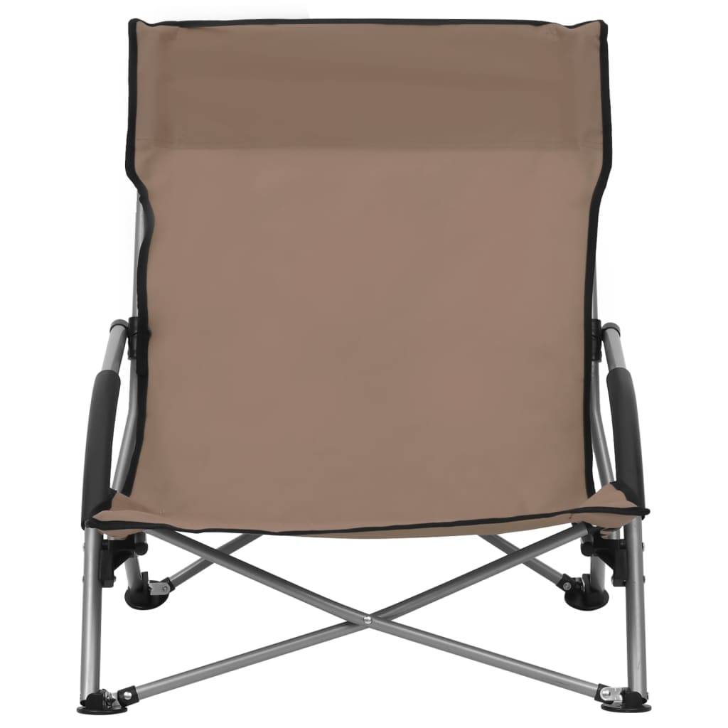 vidaXL Klappbare Strandstühle 2 Stk. Taupe Stoff