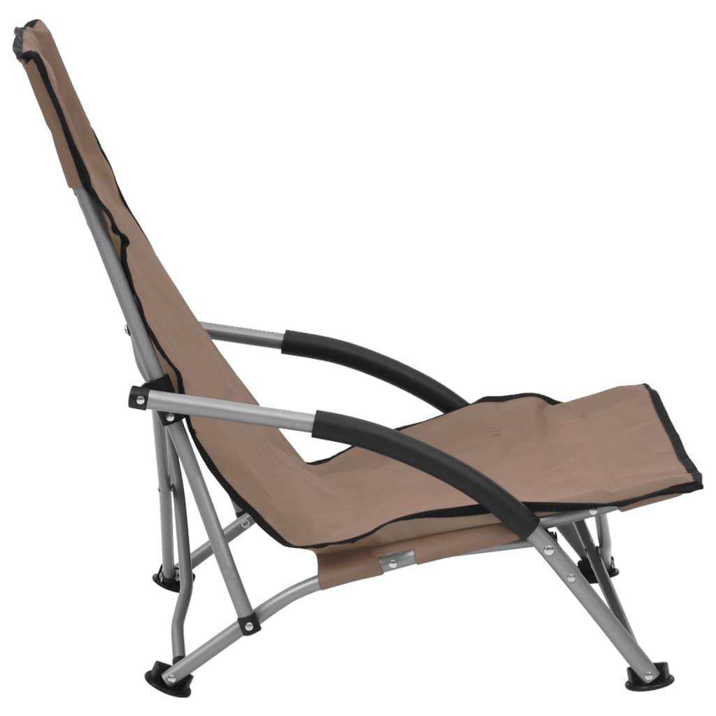 vidaXL Klappbare Strandstühle 2 Stk. Taupe Stoff