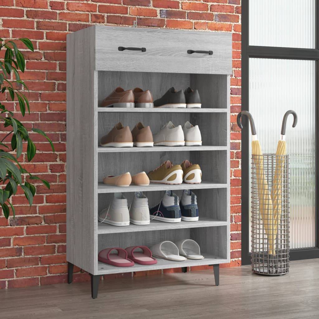 vidaXL Schuhschrank Grau Sonoma 60x35x105 cm Holzwerkstoff