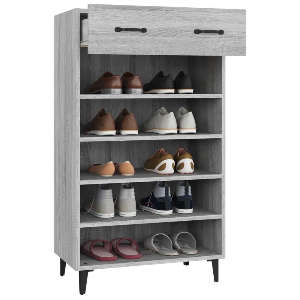 vidaXL Schuhschrank Grau Sonoma 60x35x105 cm Holzwerkstoff
