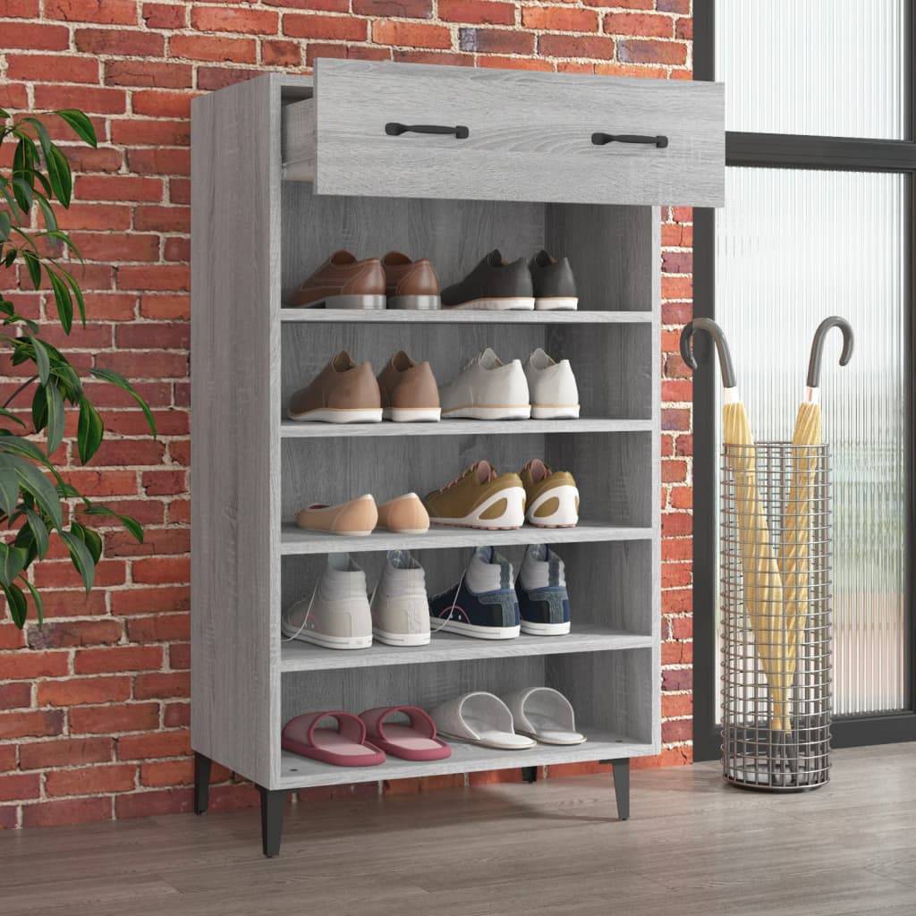 vidaXL Schuhschrank Grau Sonoma 60x35x105 cm Holzwerkstoff