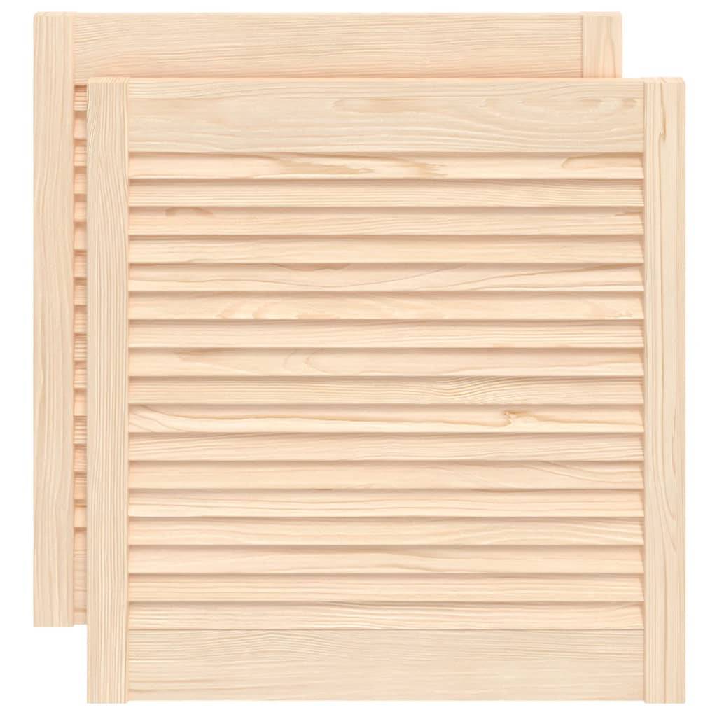 vidaXL Schranktüren Lamellen-Design 2 Stk. 61,5x59,4 cm Massivholz