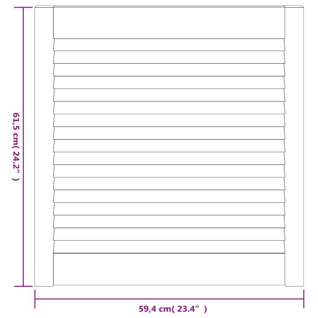vidaXL Schranktüren Lamellen-Design 4 Stk Weiß 61,5x59,4 cm Massivholz