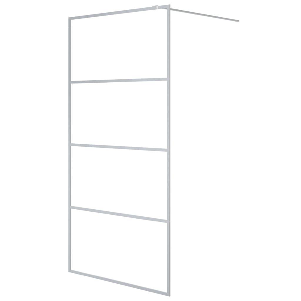 vidaXL Duschwand für Begehbare Dusche Silbern 100x195 cm ESG-Klarglas