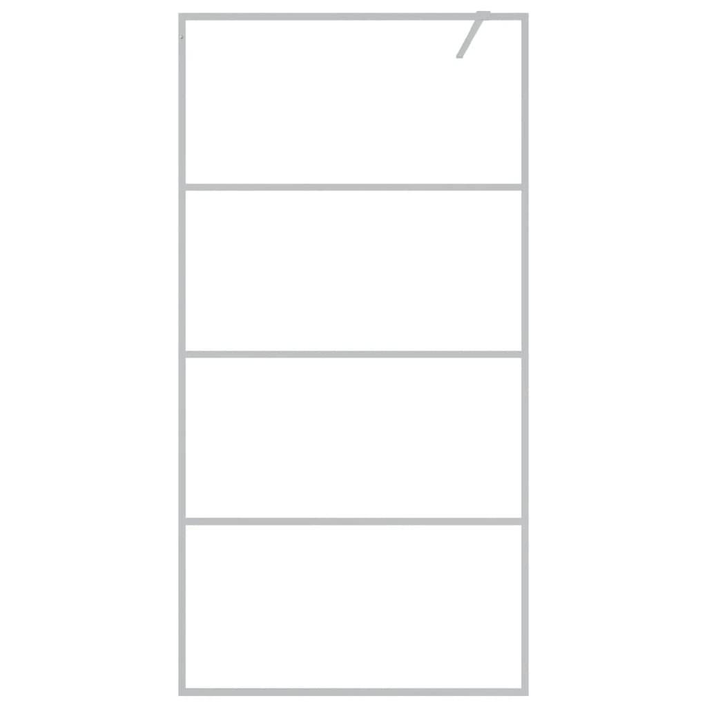 vidaXL Duschwand für Begehbare Dusche Silbern 100x195 cm ESG-Klarglas