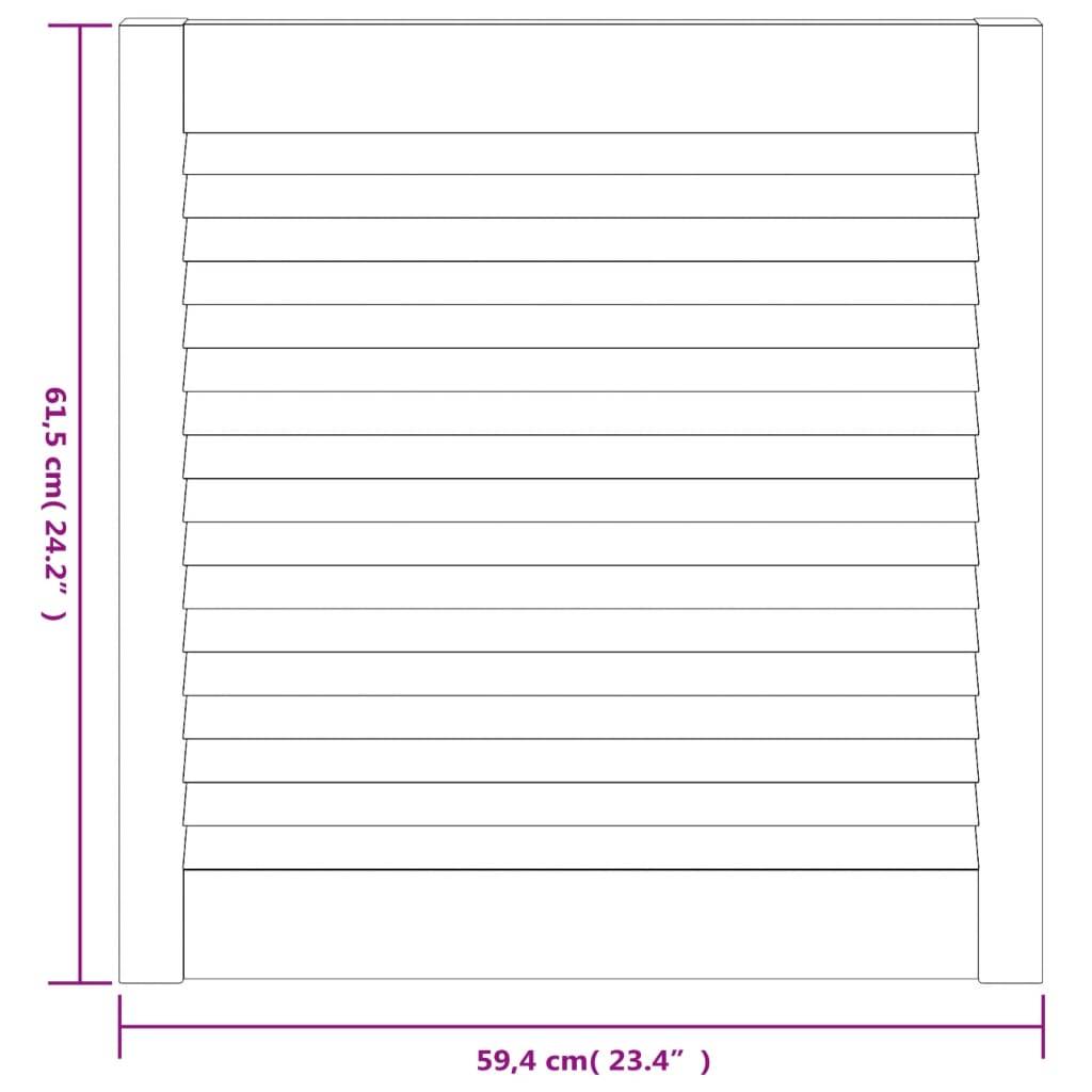 vidaXL Schranktür Lamellen-Design 61,5x59,4 cm Massivholz Kiefer