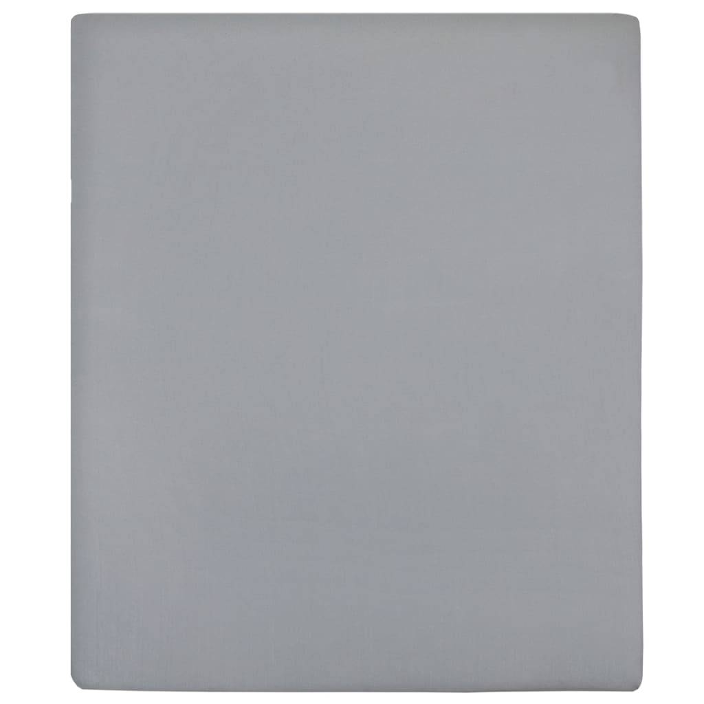 vidaXL Spannbettlaken Jersey Grau 90x200 cm Baumwolle