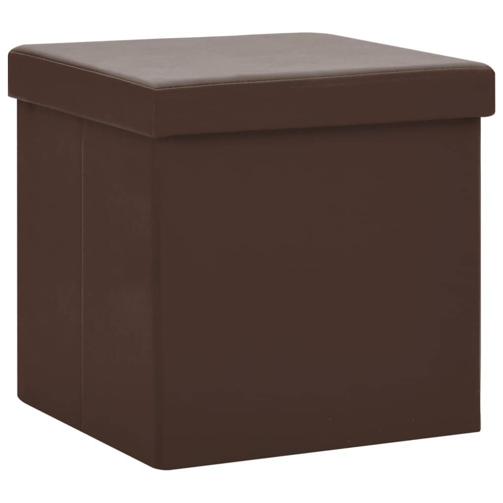 vidaXL Hocker mit Stauraum 2 Stk. Braun PVC