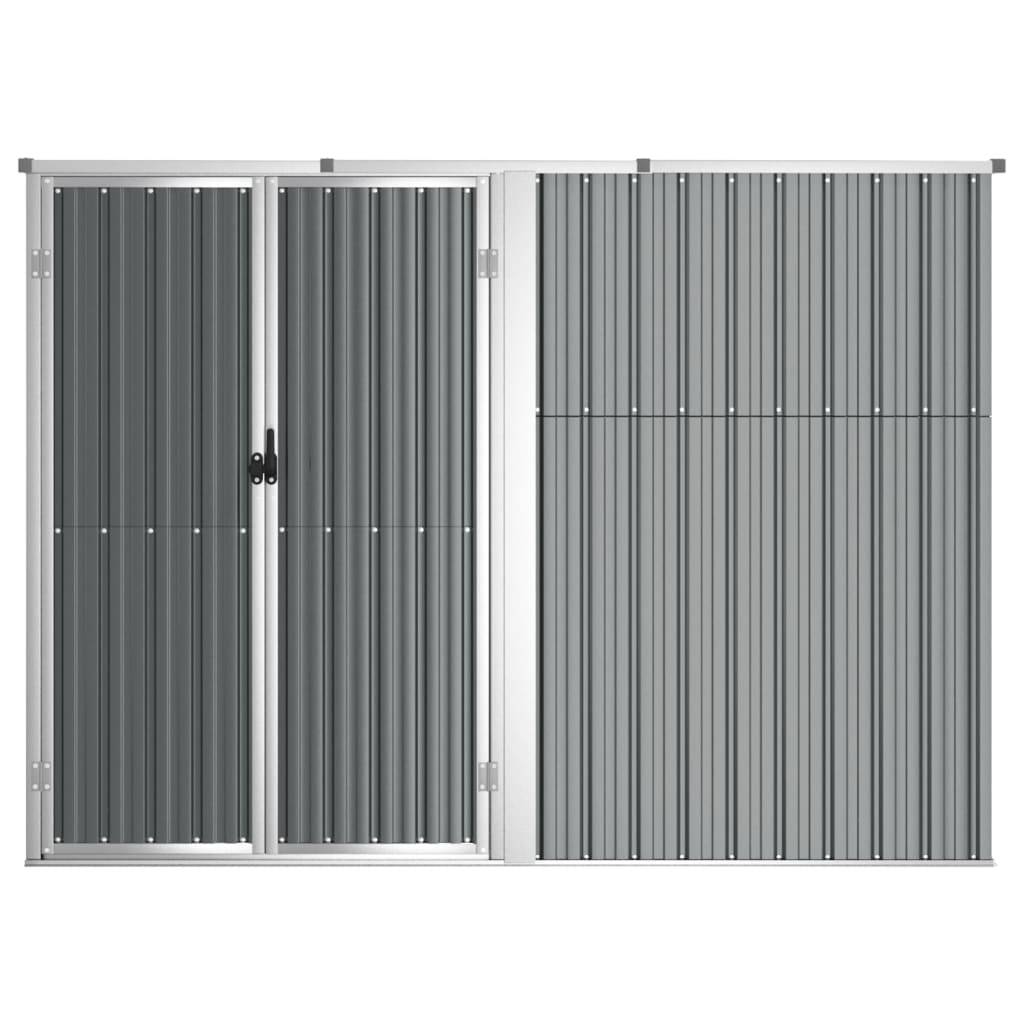 vidaXL Gerätehaus Grau 225x89x161 cm Verzinkter Stahl