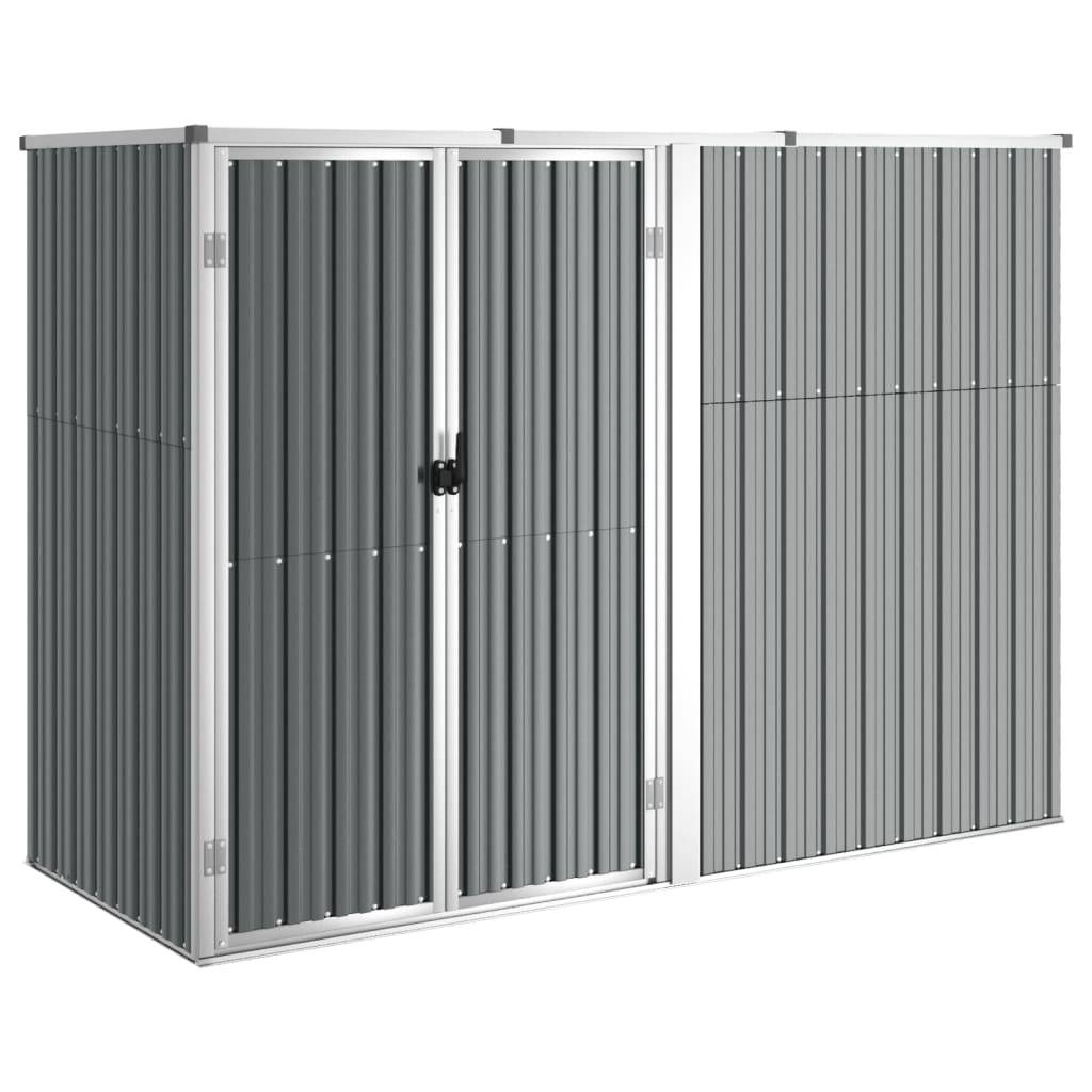 vidaXL Gerätehaus Grau 225x89x161 cm Verzinkter Stahl