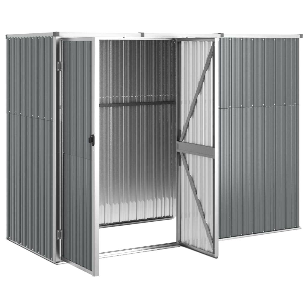 vidaXL Gerätehaus Grau 225x89x161 cm Verzinkter Stahl