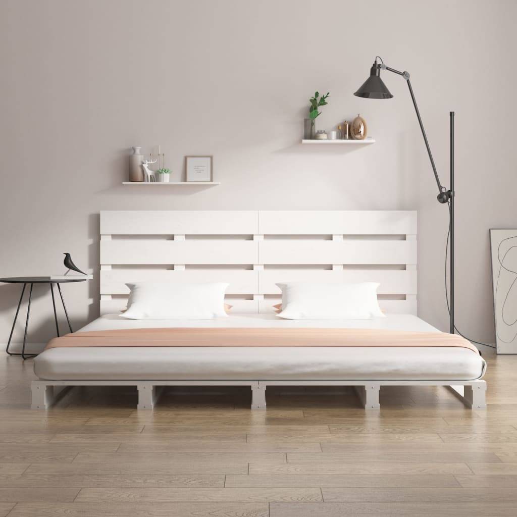 vidaXL Massivholzbett ohne Matratze Weiß 140x200 cm Kiefernholz