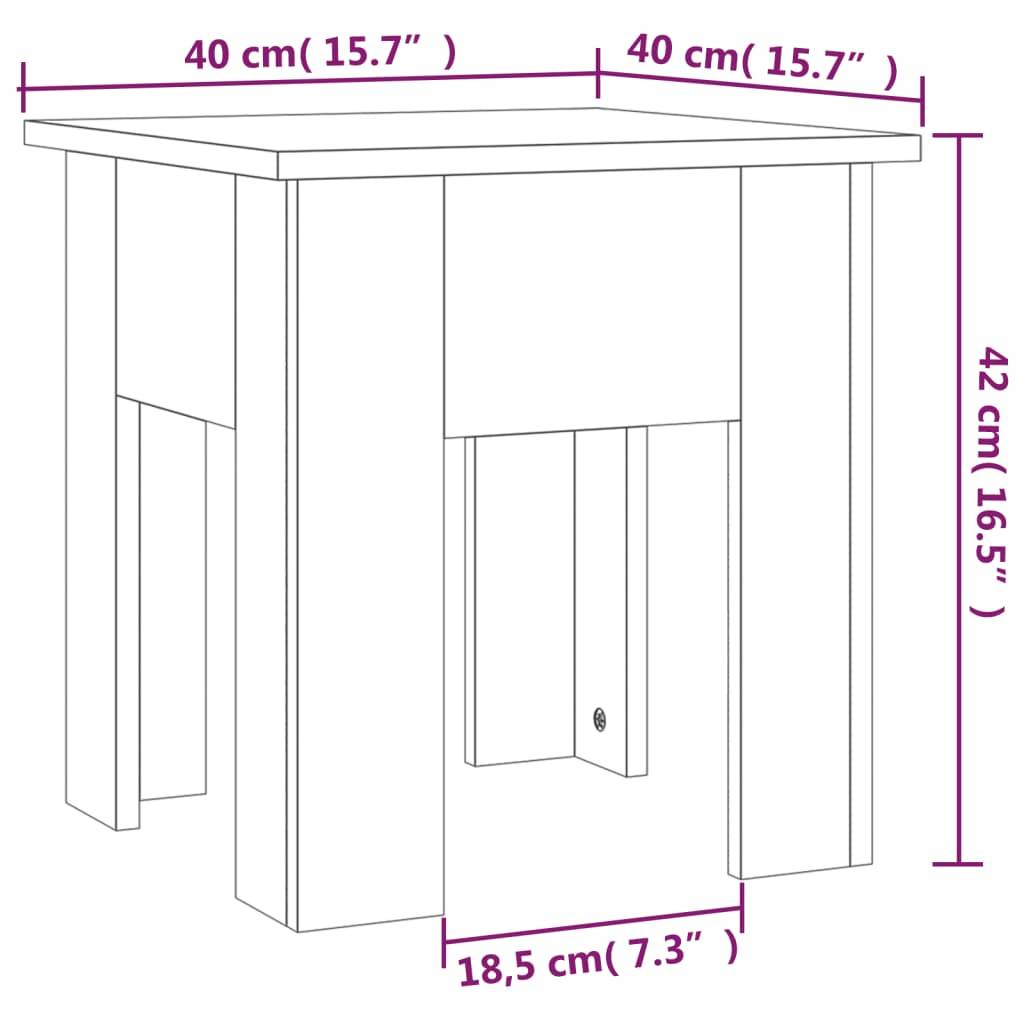vidaXL Couchtisch Braun Eichen-Optik 40x40x42 cm Holzwerkstoff