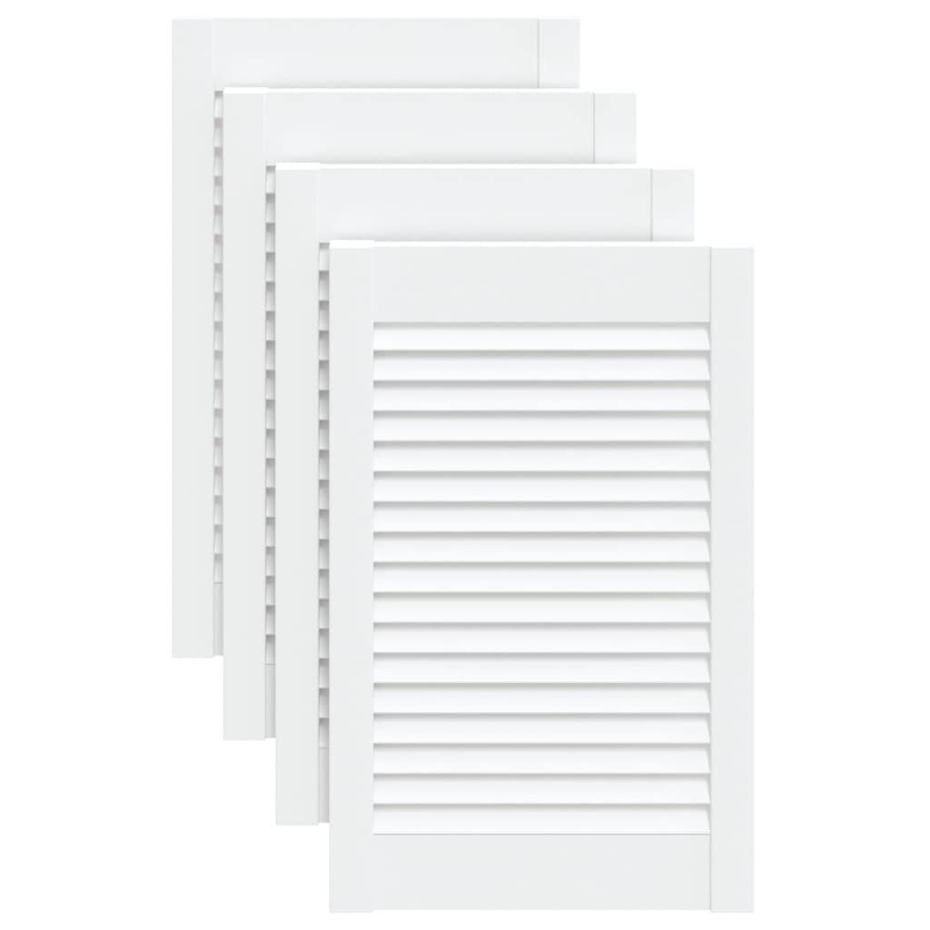vidaXL Schranktüren Lamellen-Design 4 Stk Weiß 61,5x39,4 cm Massivholz