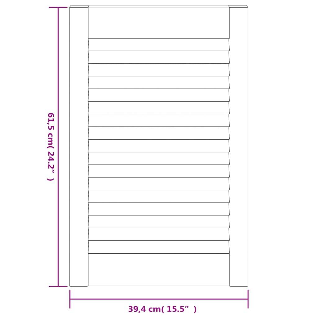 vidaXL Schranktüren Lamellen-Design 4 Stk Weiß 61,5x39,4 cm Massivholz