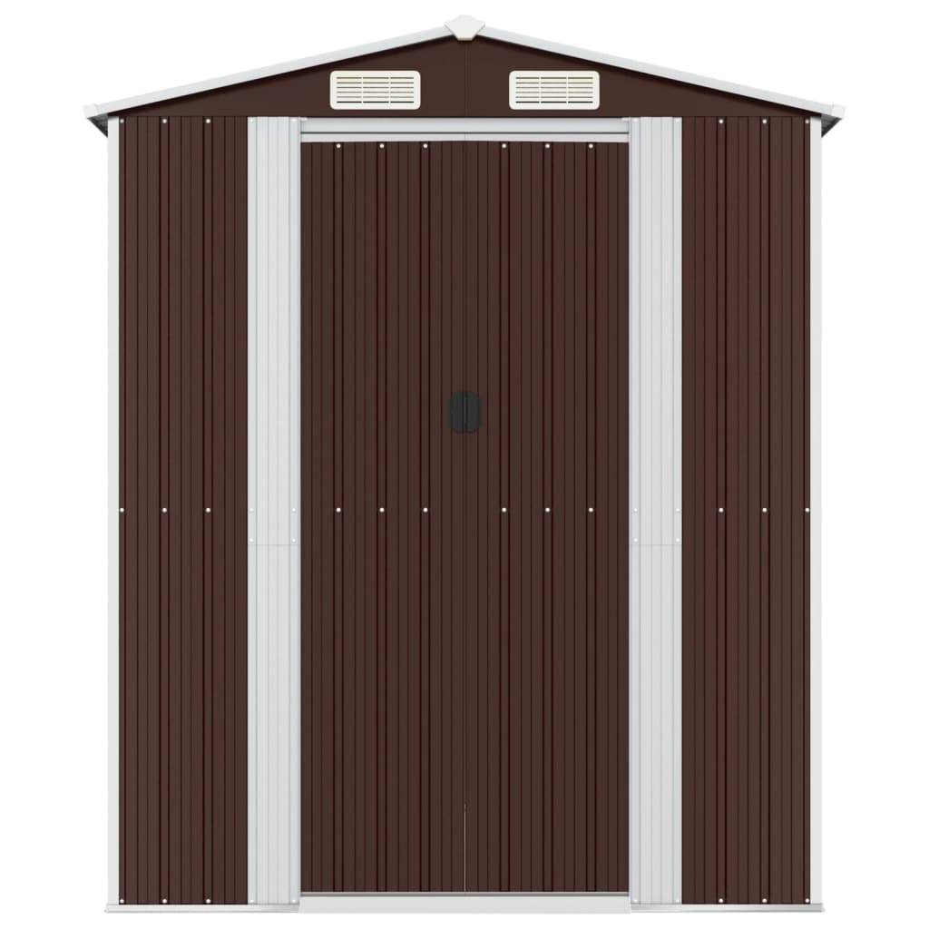 vidaXL Geräteschuppen Dunkelbraun 192x689x223 cm Verzinkter Stahl