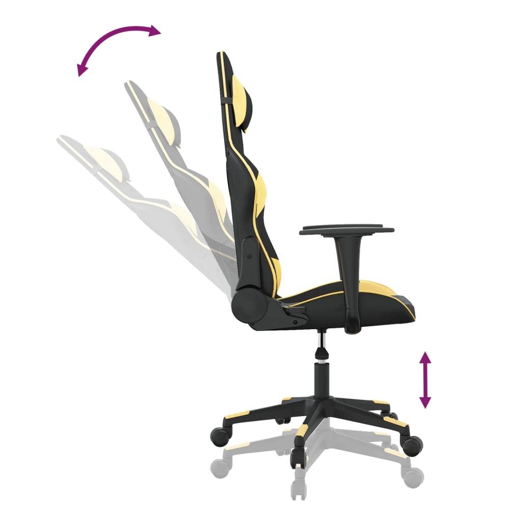 vidaXL Gaming-Stuhl Schwarz und Golden Kunstleder