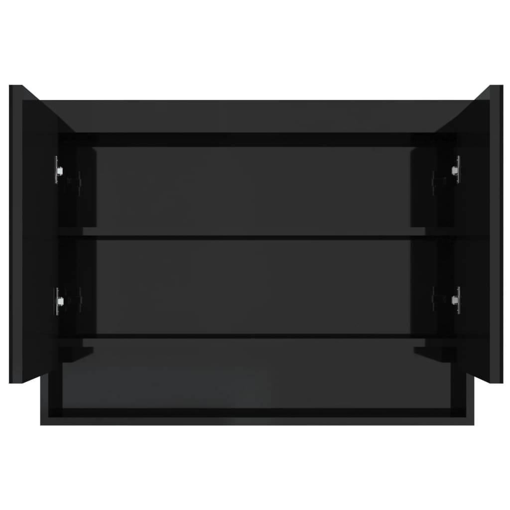 vidaXL Spiegelschrank fürs Bad 80x15x60 cm Glänzend Schwarz