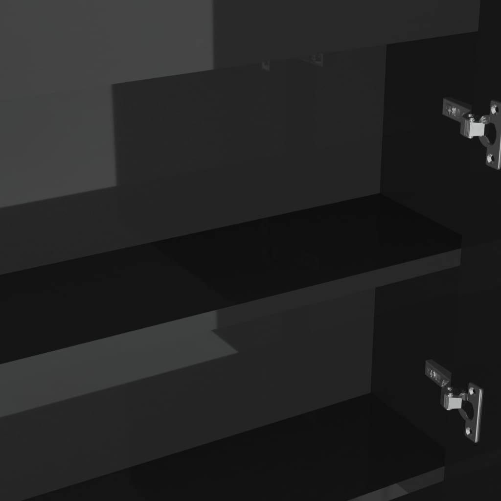 vidaXL Spiegelschrank fürs Bad 80x15x60 cm Glänzend Schwarz