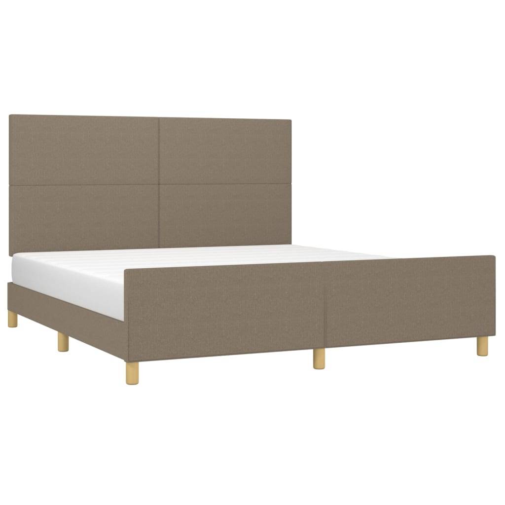 vidaXL Bettgestell ohne Matratze Taupe 160x200 cm Stoff