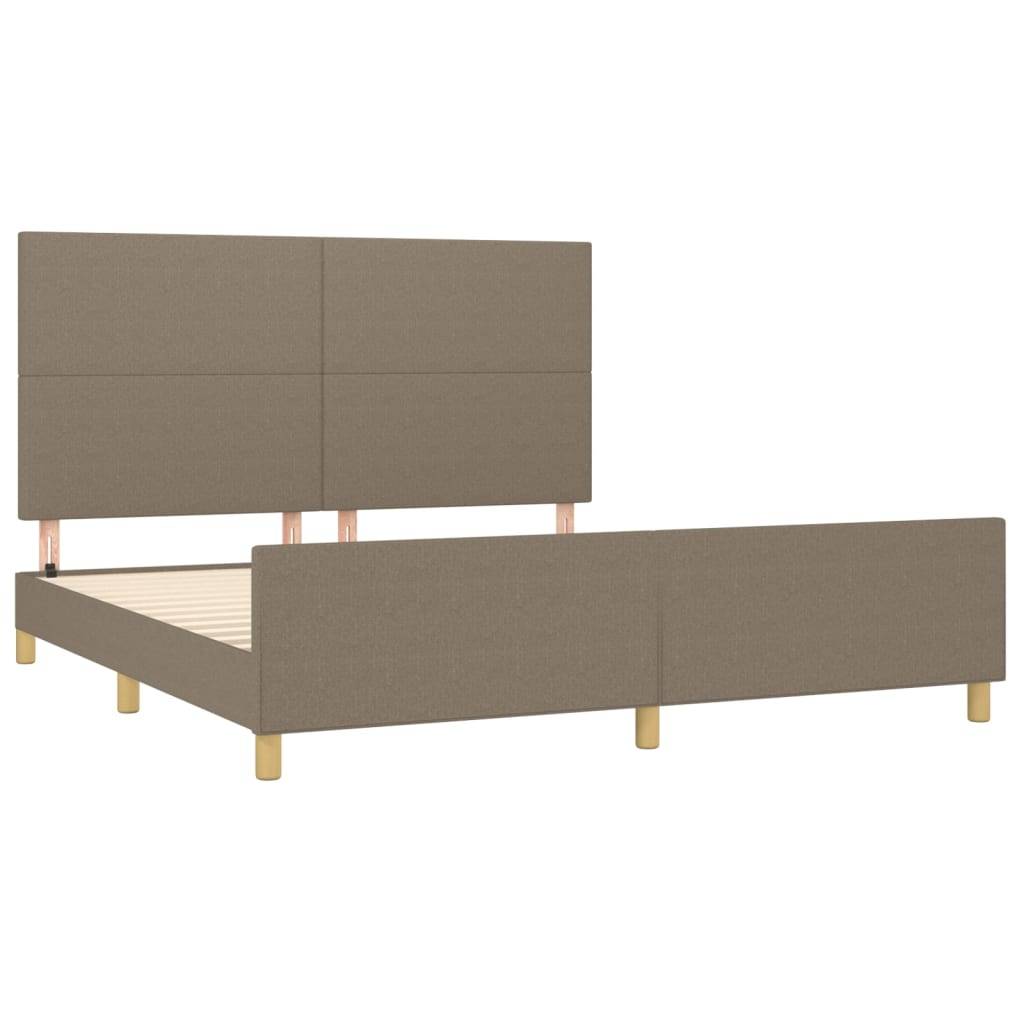 vidaXL Bettgestell ohne Matratze Taupe 160x200 cm Stoff