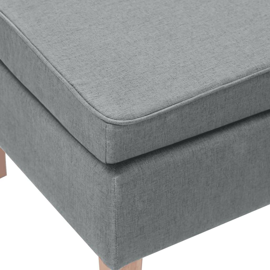 vidaXL Hocker mit Holzbeinen Hellgrau Stoff