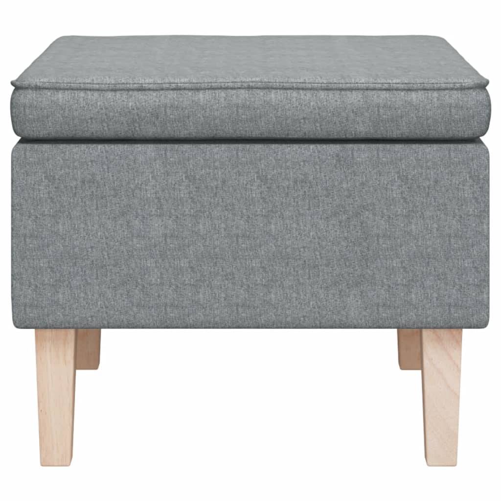 vidaXL Hocker mit Holzbeinen Hellgrau Stoff