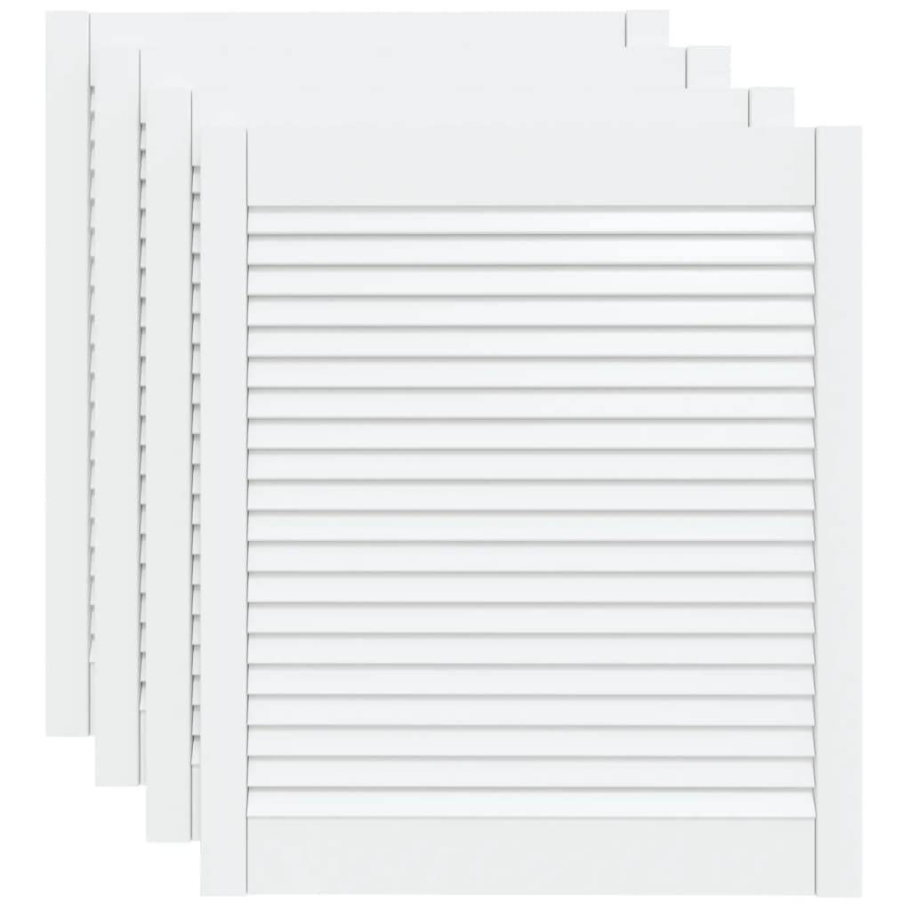 vidaXL Schranktüren Lamellen-Design 4 Stk. Weiß 69x59,4 cm Massivholz