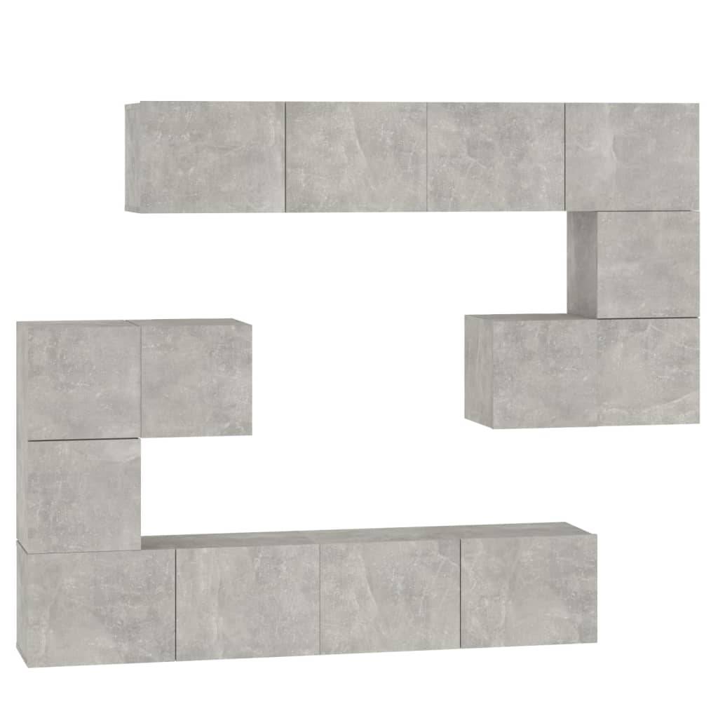 vidaXL TV-Wandschrank Betongrau Holzwerkstoff