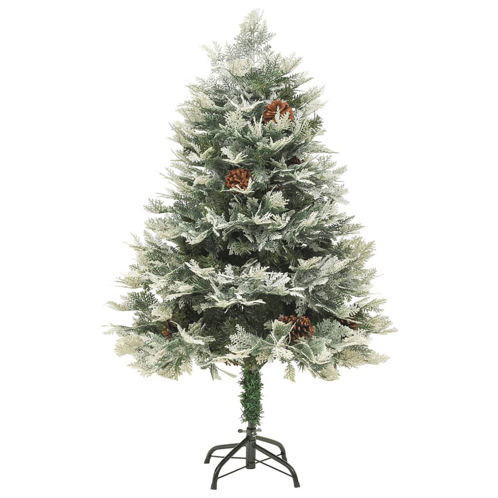 vidaXL Weihnachtsbaum mit Beleuchtung und Kiefernzapfen Grün 150 cm