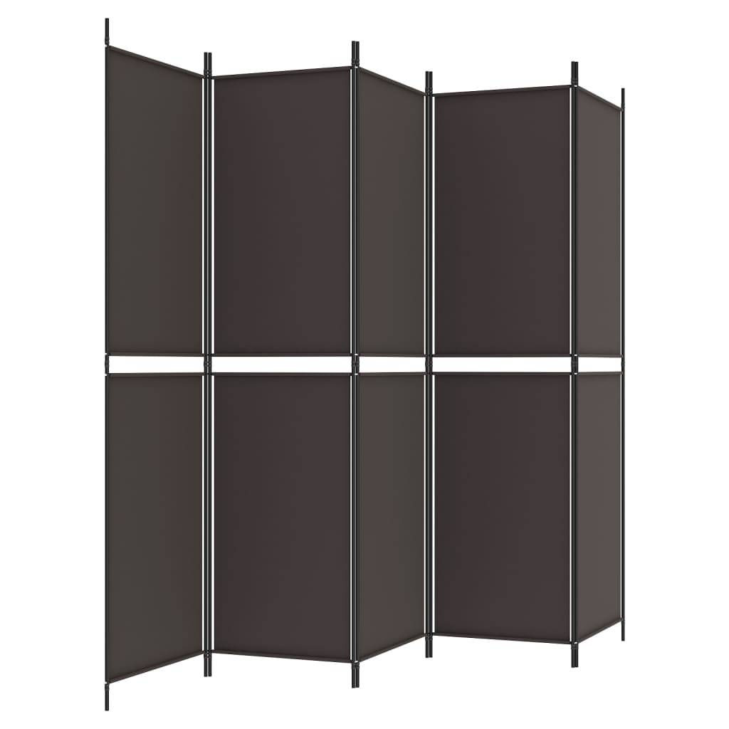 vidaXL 5-tlg. Paravent Braun 250x200 cm Stoff