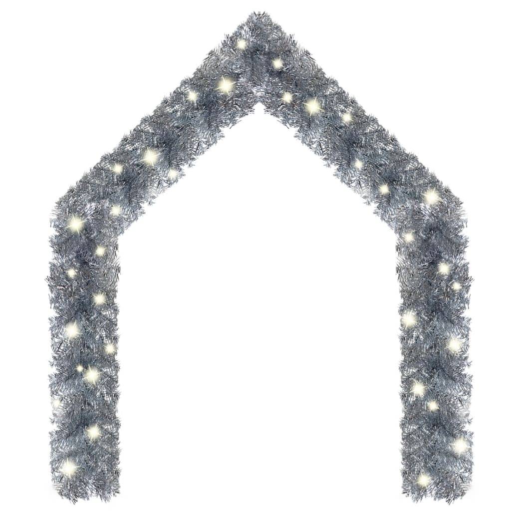 vidaXL Weihnachtsgirlande mit LED 20 m Silbern