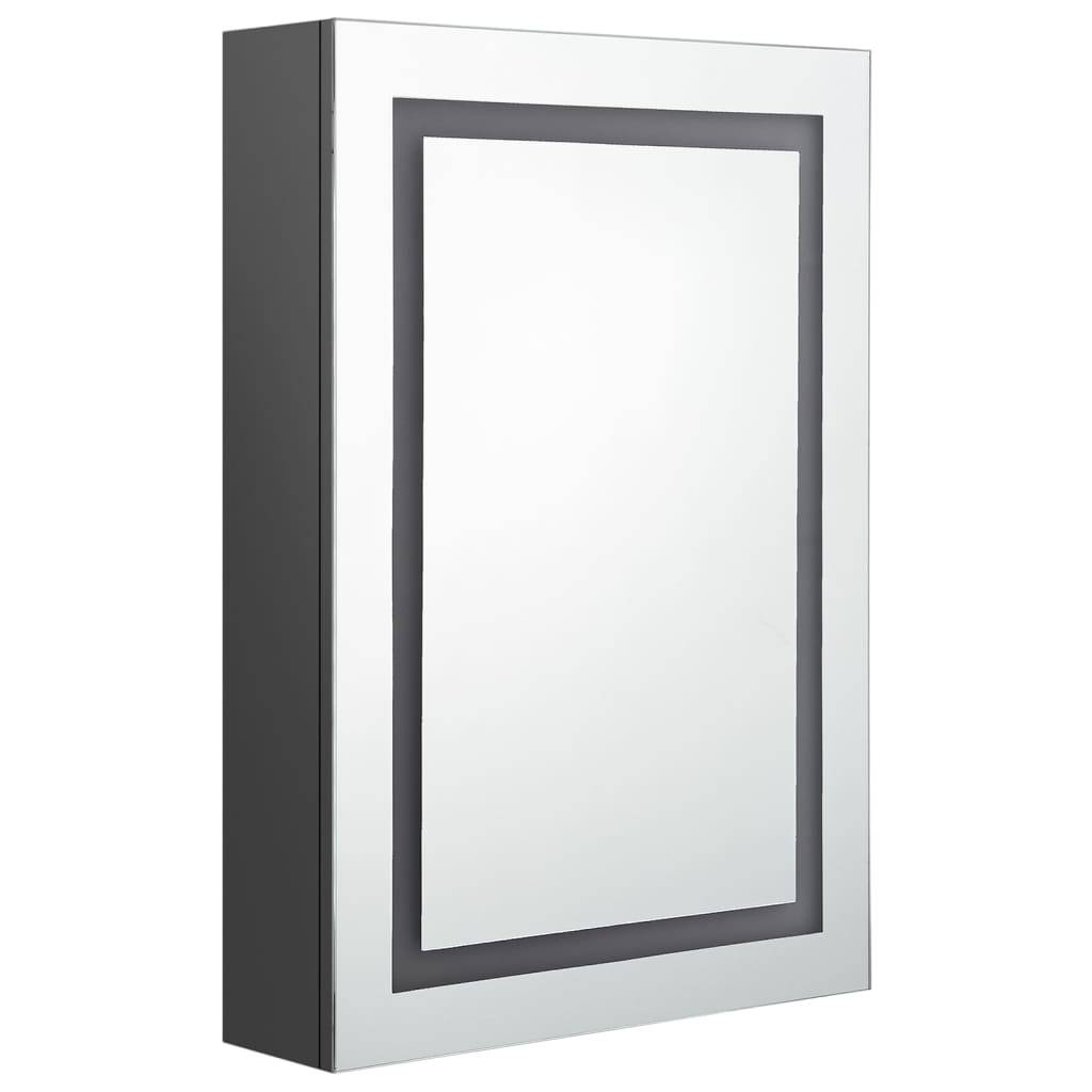 vidaXL LED-Spiegelschrank fürs Bad Grau 50x13x70 cm
