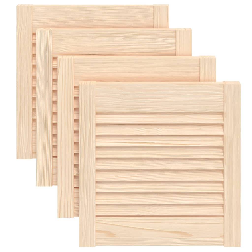 vidaXL Schranktüren Lamellen-Design 4 Stk. 39,5x39,4 cm Massivholz