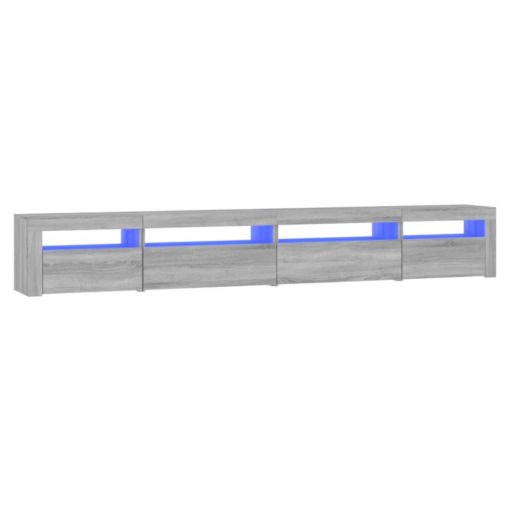 vidaXL TV-Schrank mit LED-Leuchten Grau Sonoma 270x35x40 cm