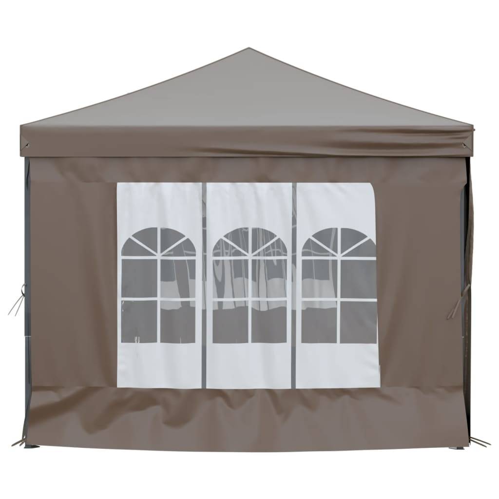 vidaXL Partyzelt Faltbar mit Seitenwänden Taupe 3x6 m