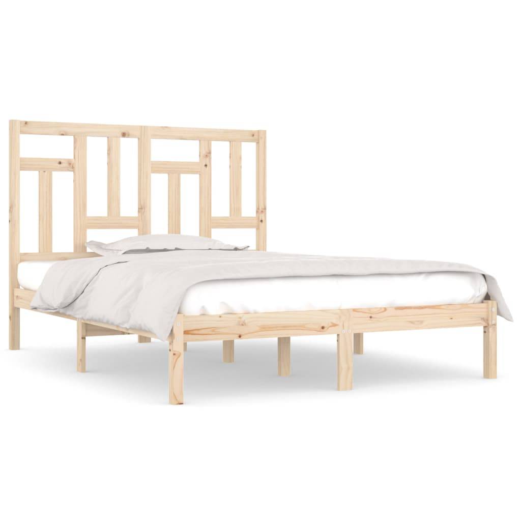 vidaXL Massivholzbett 135x190 cm