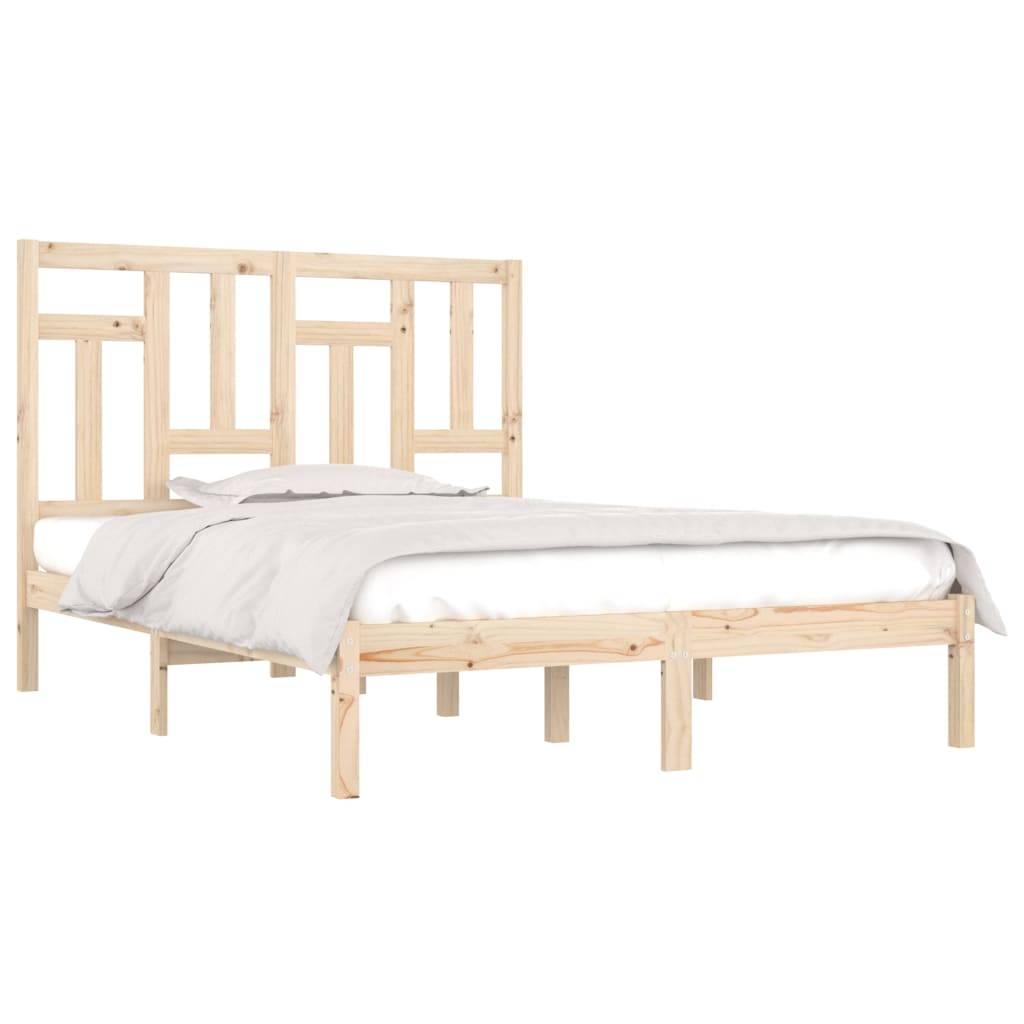 vidaXL Massivholzbett 135x190 cm