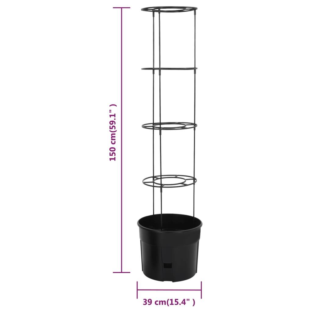 vidaXL Tomatentopf Anthrazit Ø39x150 cm Polypropylen