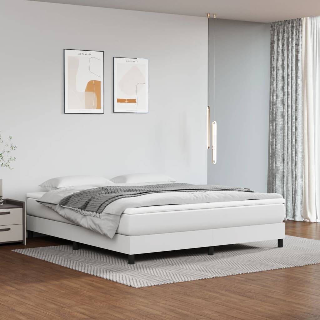 vidaXL Taschenfederkernmatratze Weiß 180x200x20 cm Kunstleder