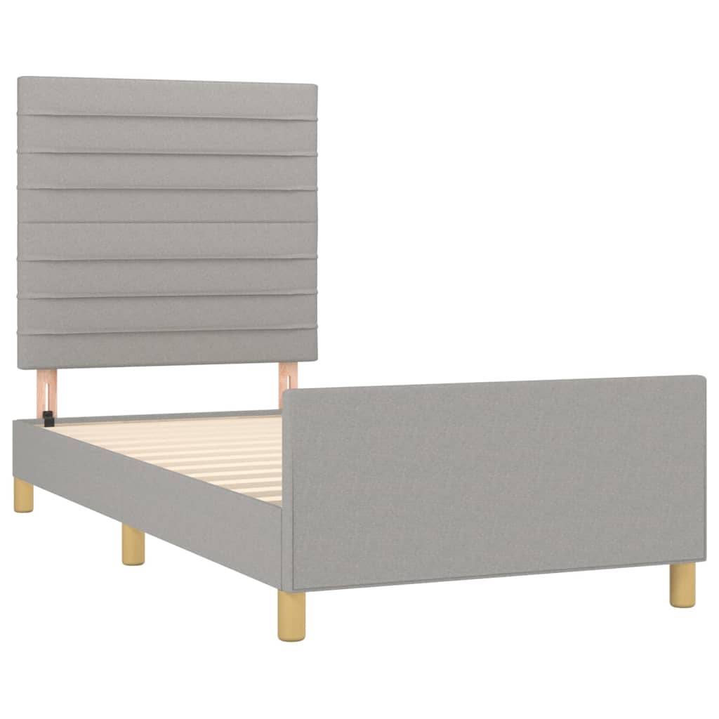 vidaXL Bettgestell ohne Matratze Hellgrau 80x200 cm Stoff