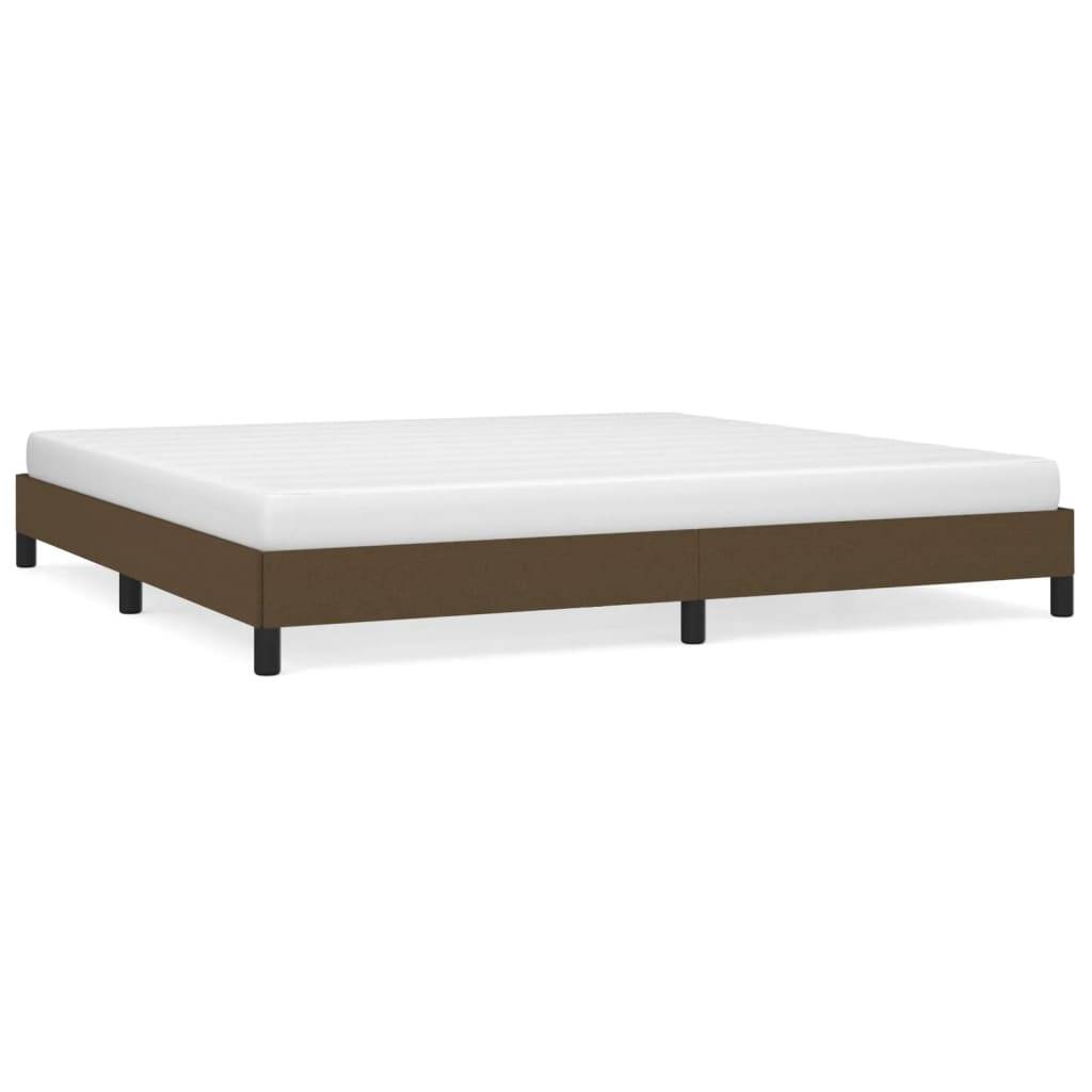 vidaXL Bettgestell ohne Matratze Dunkelbraun 200x200 cm Stoff