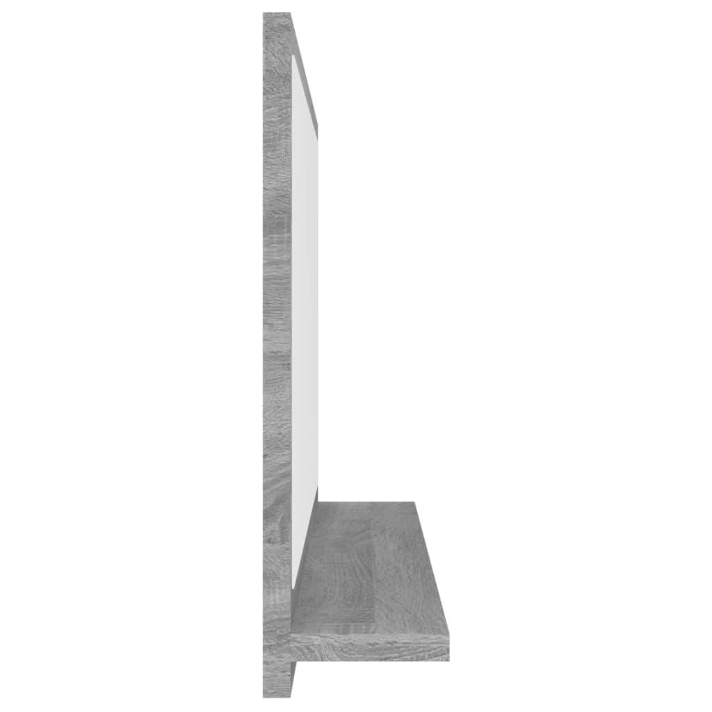vidaXL Badspiegel Grau Sonoma 60x10,5x37 cm Holzwerkstoff