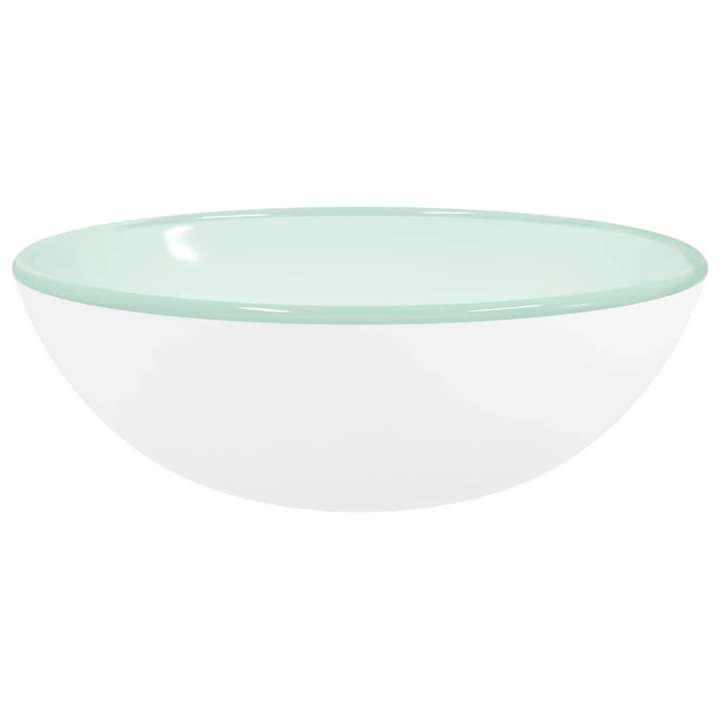 vidaXL Waschbecken Hartglas 35x12 cm Weiß