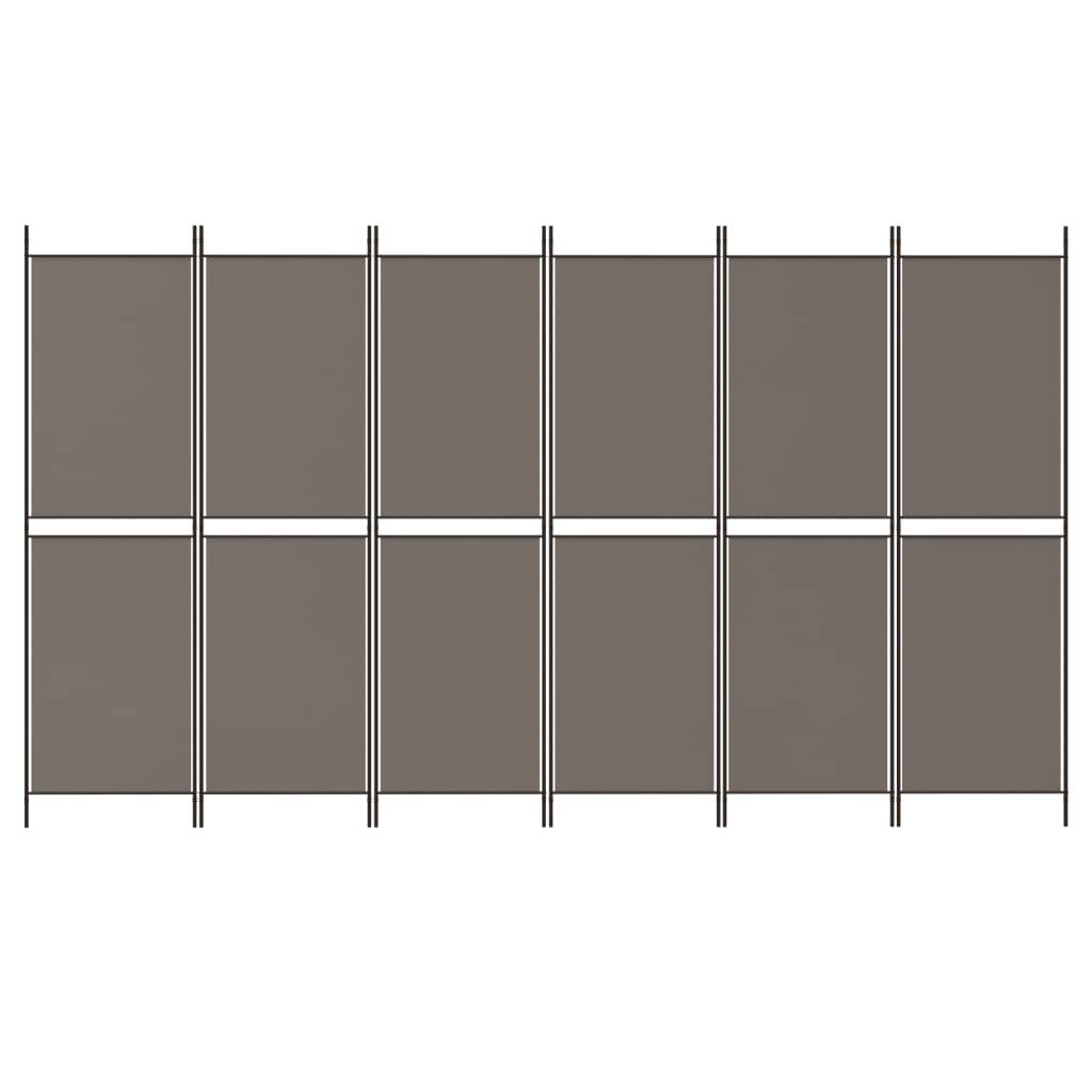 vidaXL 6-tlg. Paravent Anthrazit 300x200 cm Stoff