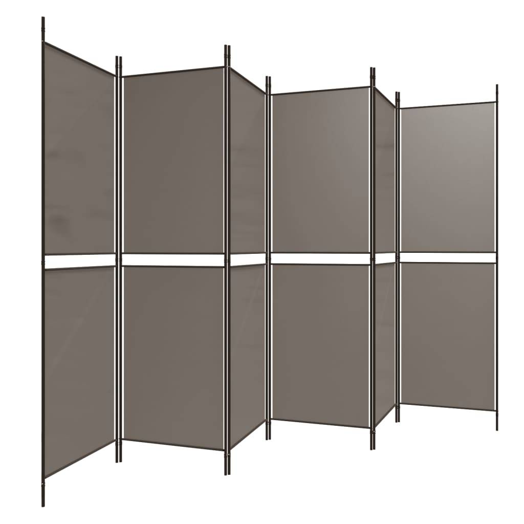 vidaXL 6-tlg. Paravent Anthrazit 300x200 cm Stoff