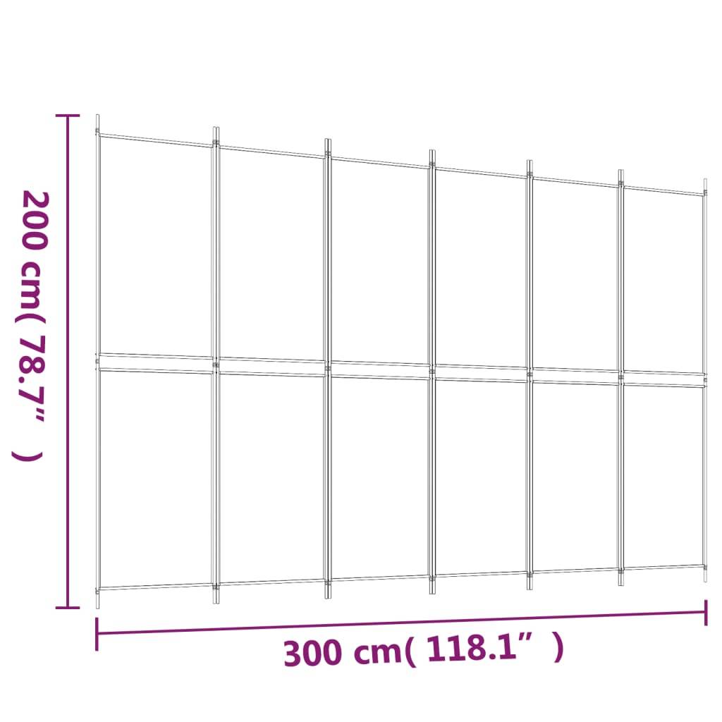 vidaXL 6-tlg. Paravent Anthrazit 300x200 cm Stoff