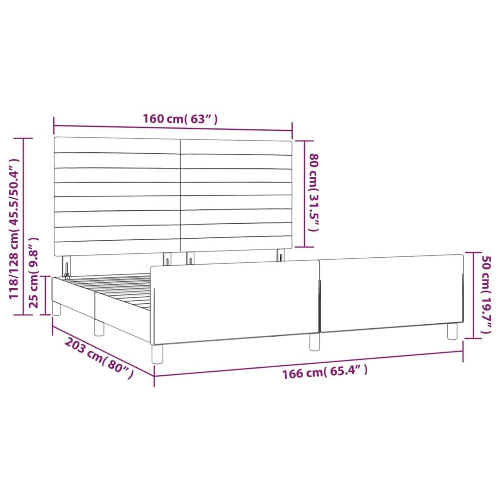 vidaXL Bettgestell ohne Matratze Dunkelgrün 160x200 cm Samt